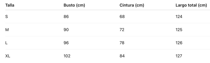 Guía de tallas