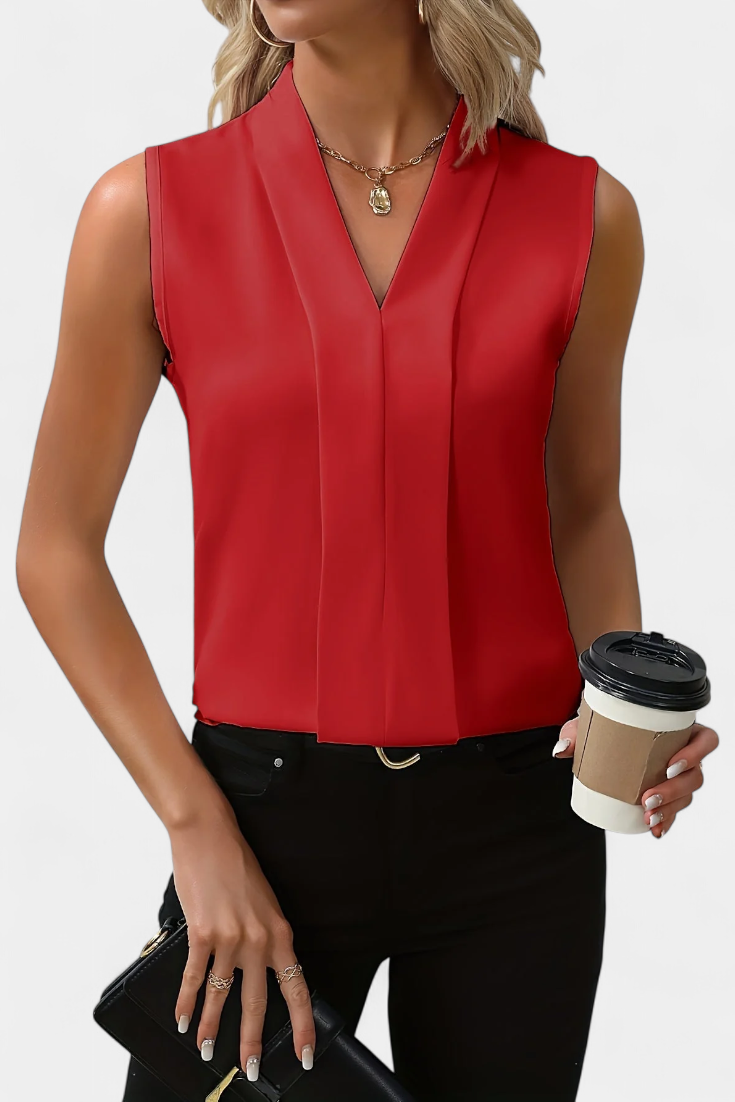 Blusa Vega – Elegancia atemporal sin mangas