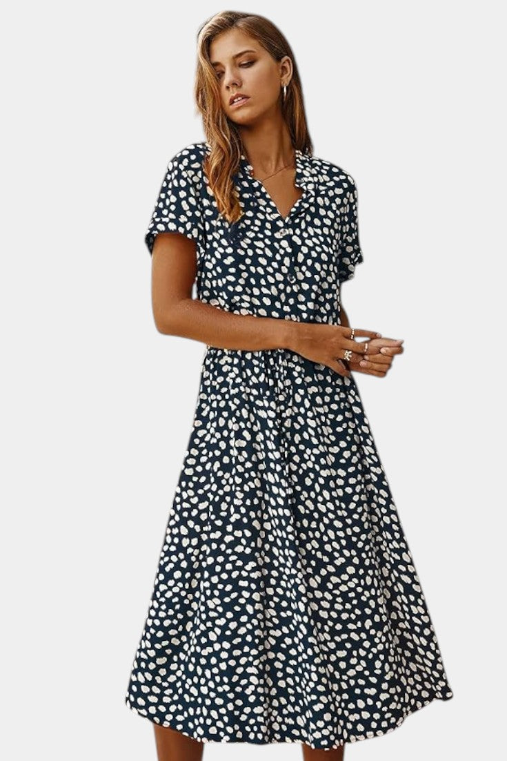 Vestido Midi Rovena Chic de Lunares