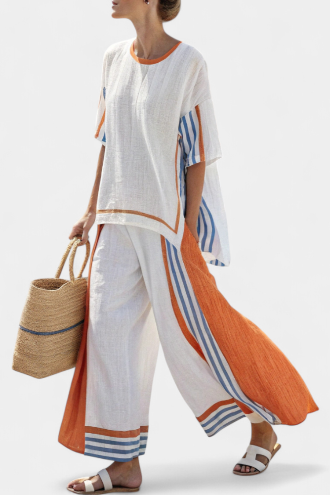 Conjunto Mirta – lino bambú de inspiración étnica