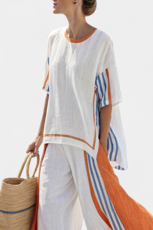 Conjunto Mirta – lino bambú de inspiración étnica