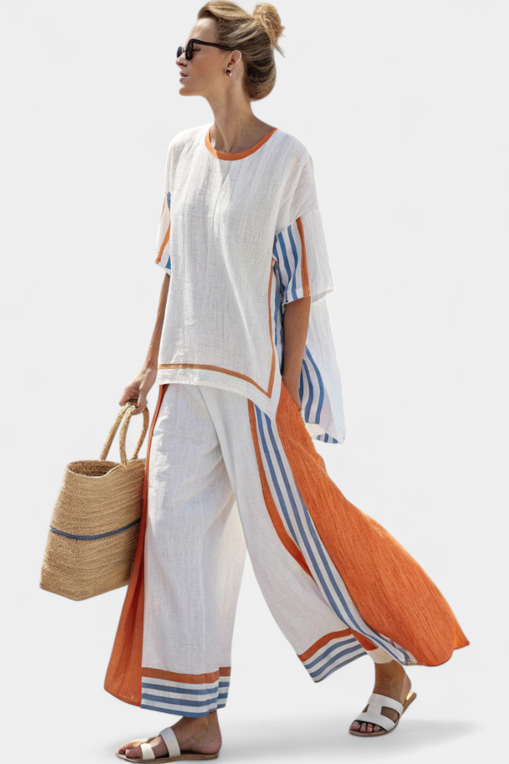 Conjunto Mirta – lino bambú de inspiración étnica