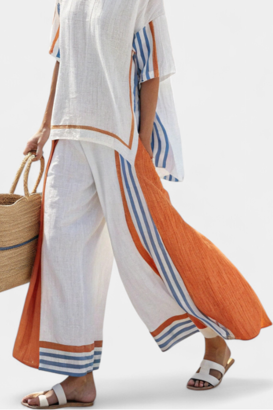 Conjunto Mirta – lino bambú de inspiración étnica