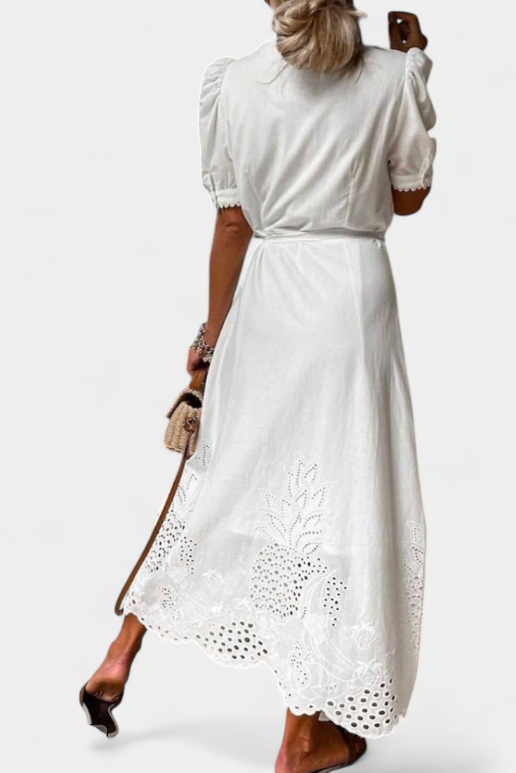 Vestido Camisero Nerea Bordado con Cinturón