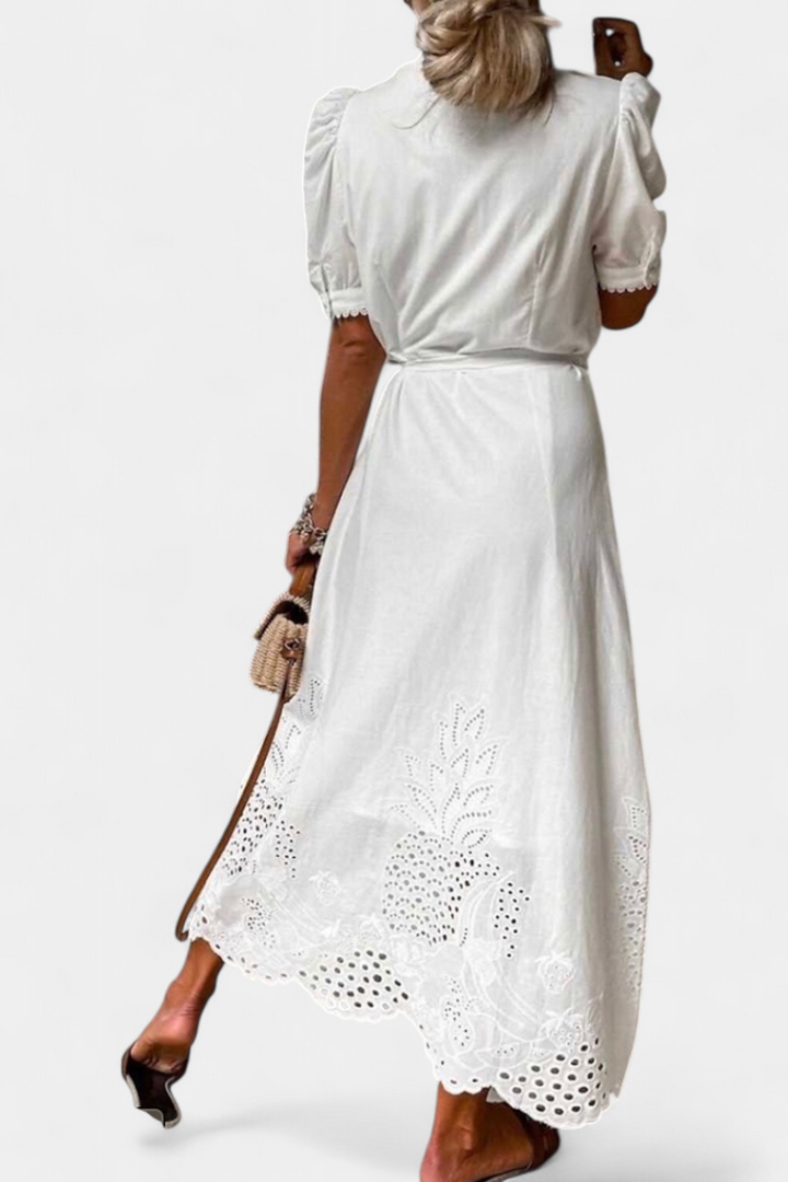 Vestido Camisero Nerea Bordado con Cinturón