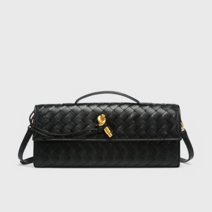 Clutch Alina con Nudo Escultural en Oro Suave