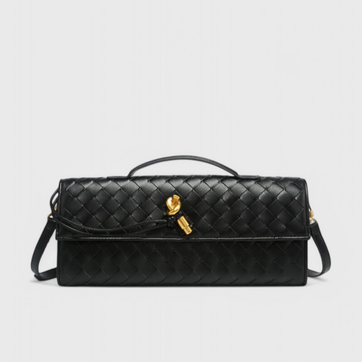 Clutch Alina con Nudo Escultural en Oro Suave