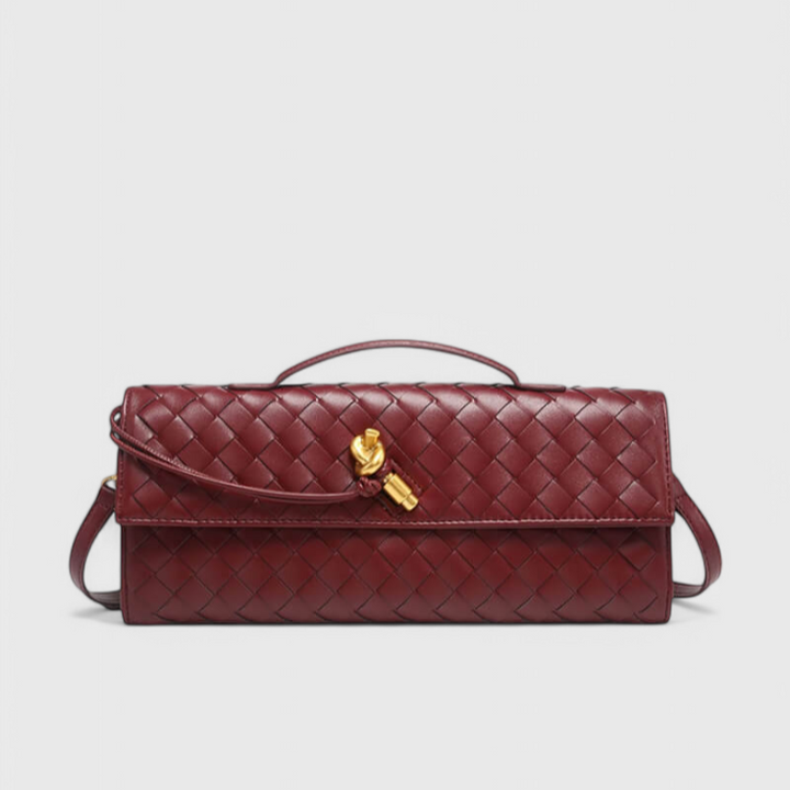 Clutch Alina con Nudo Escultural en Oro Suave