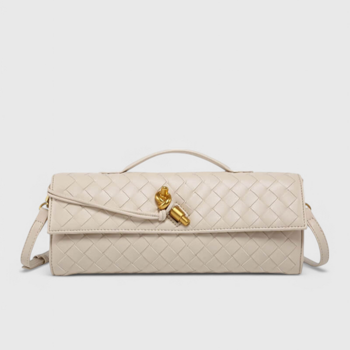 Clutch Alina con Nudo Escultural en Oro Suave