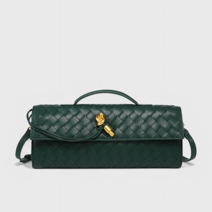 Clutch Alina con Nudo Escultural en Oro Suave