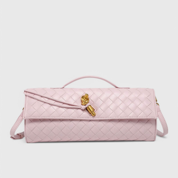 Clutch Alina con Nudo Escultural en Oro Suave