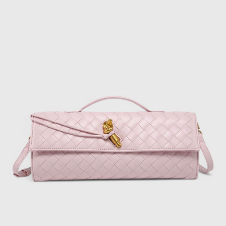 Clutch Alina con Nudo Escultural en Oro Suave