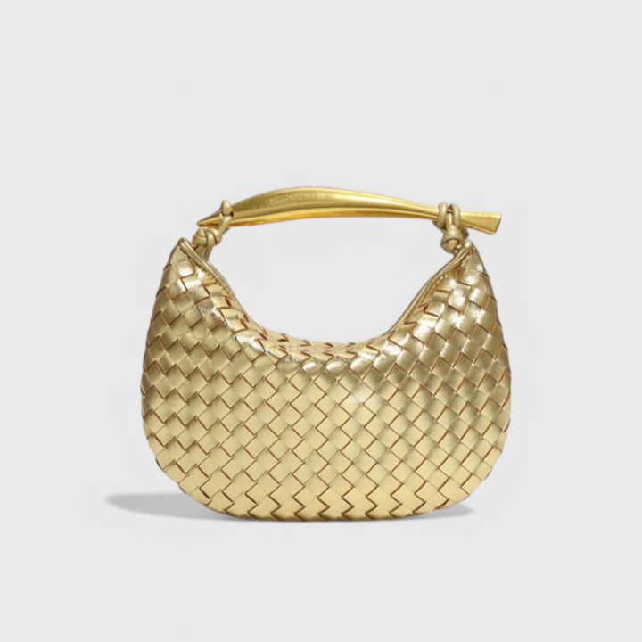 Bolso Elora Trenzado con Asa Escultural Dorada