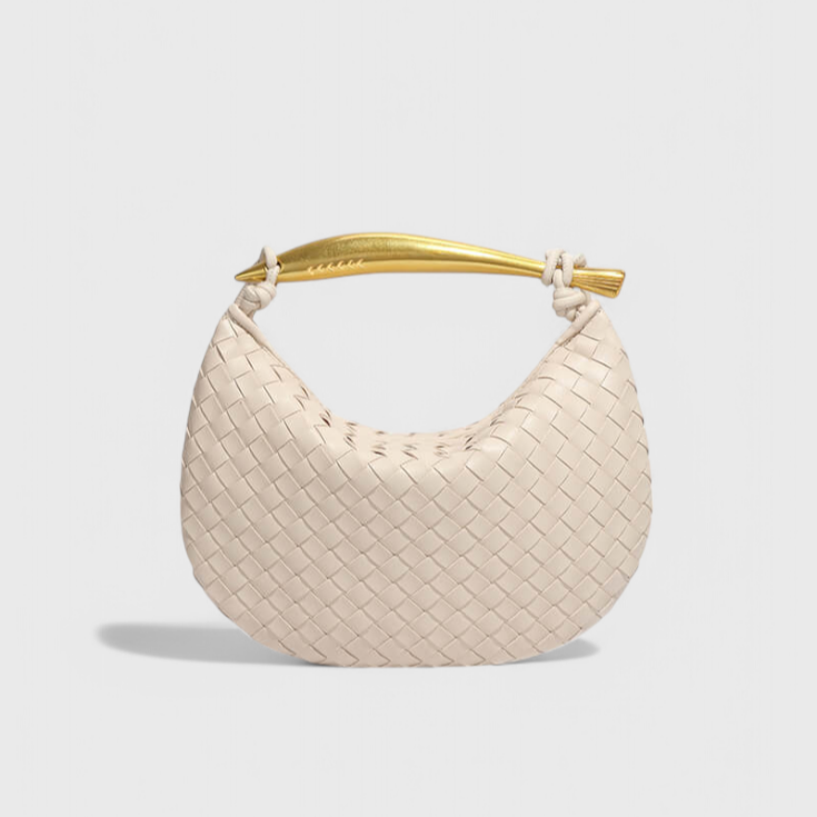 Bolso Elora Trenzado con Asa Escultural Dorada