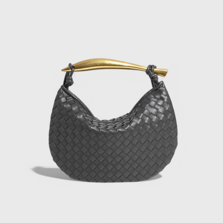 Bolso Elora Trenzado con Asa Escultural Dorada