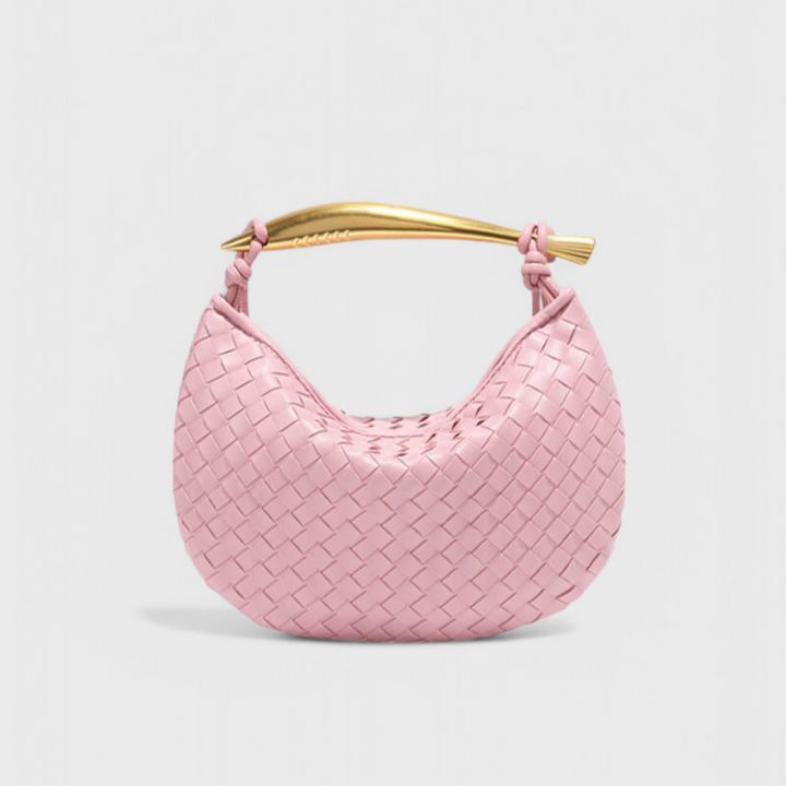 Bolso Elora Trenzado con Asa Escultural Dorada