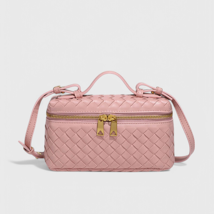 Bolso Mini Trenzado Marina con Detalles Dorados