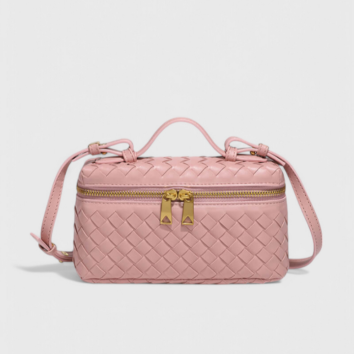 Bolso Mini Trenzado Marina con Detalles Dorados