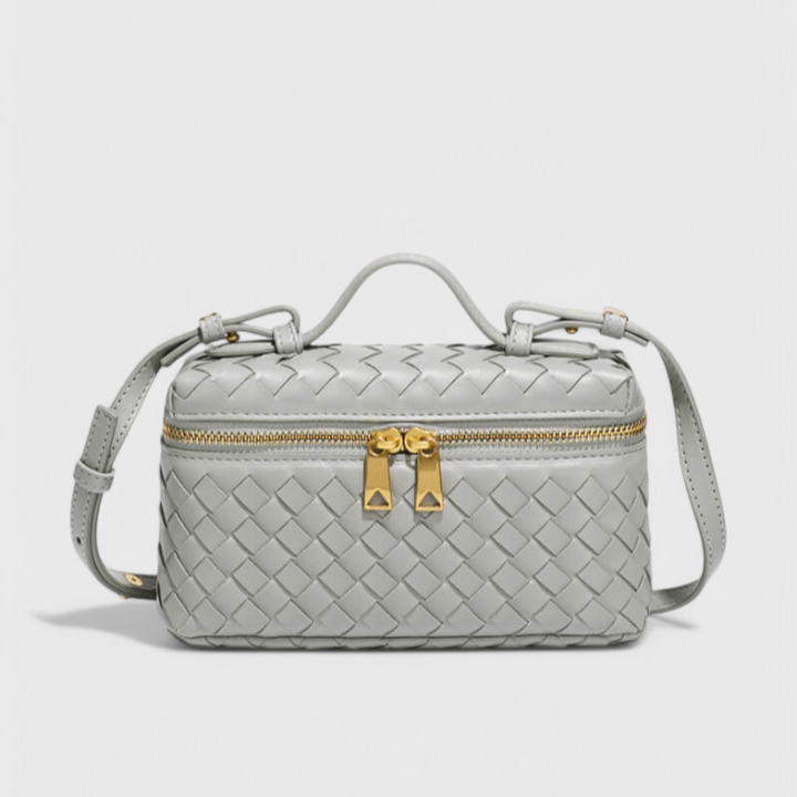 Bolso Mini Trenzado Marina con Detalles Dorados