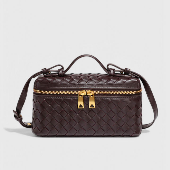 Bolso Mini Trenzado Marina con Detalles Dorados