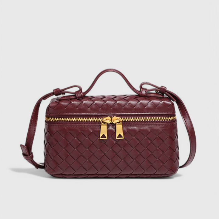 Bolso Mini Trenzado Marina con Detalles Dorados