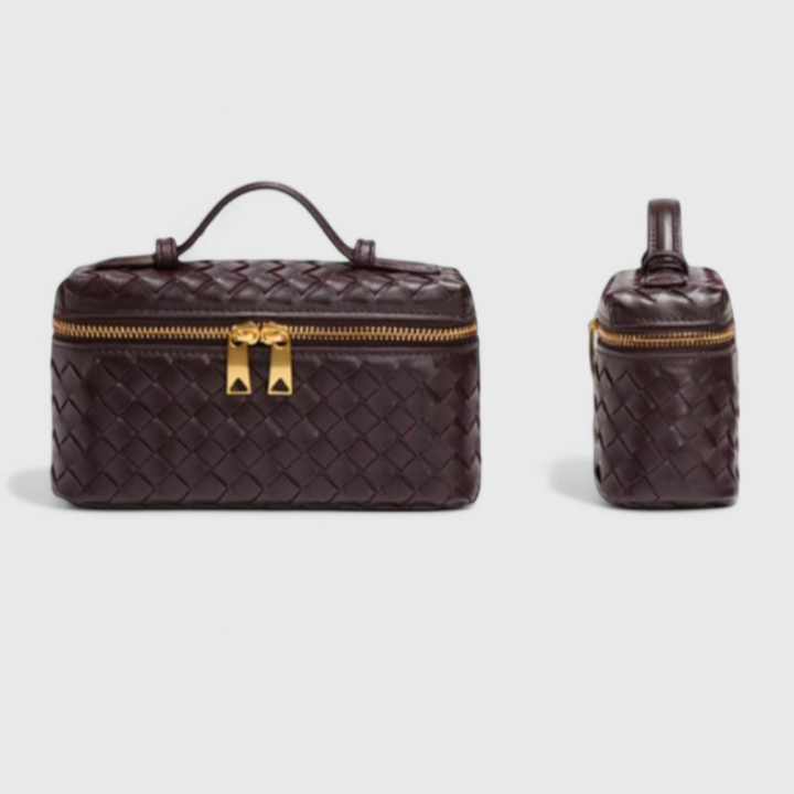 Bolso Mini Trenzado Marina con Detalles Dorados
