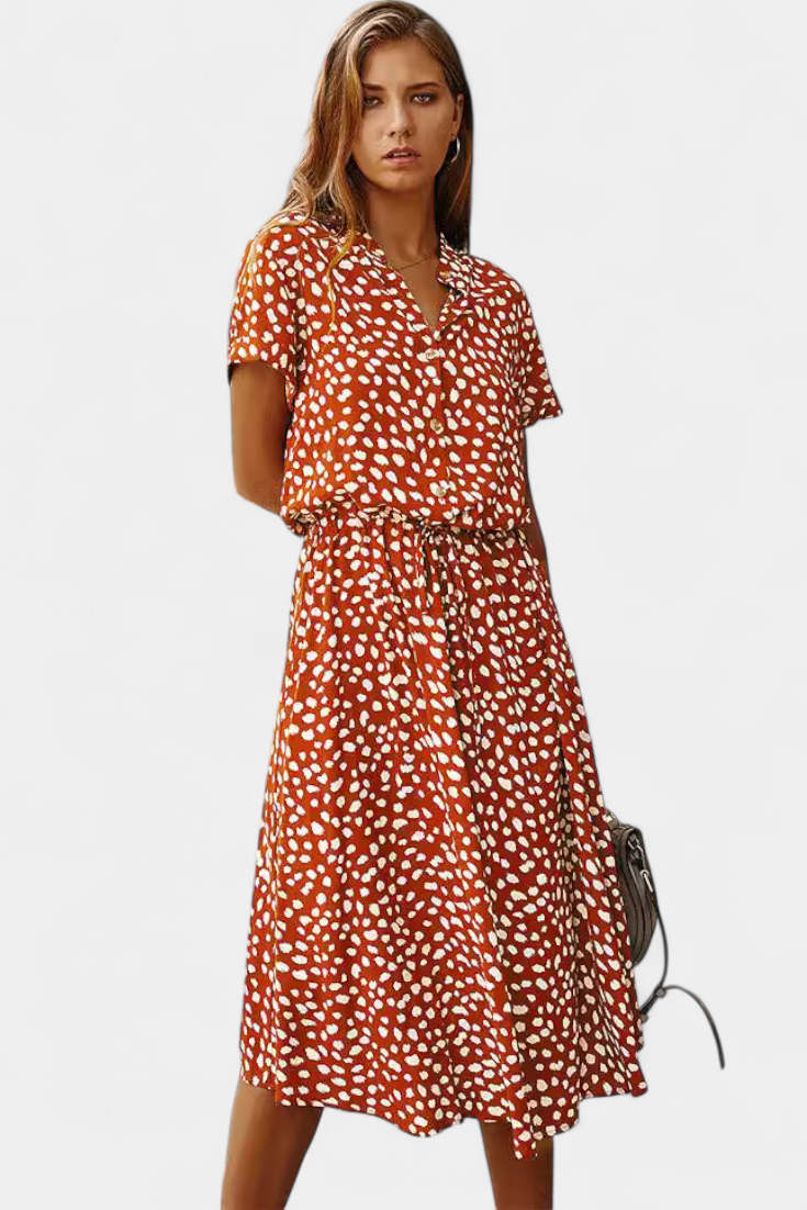 Vestido Midi Rovena Chic de Lunares
