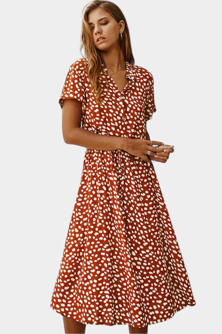Vestido Midi Rovena Chic de Lunares