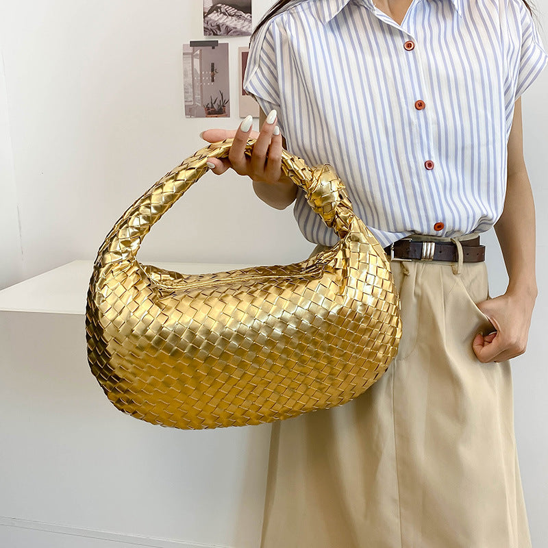Sage Bolso de Hombro Mediano Tejido