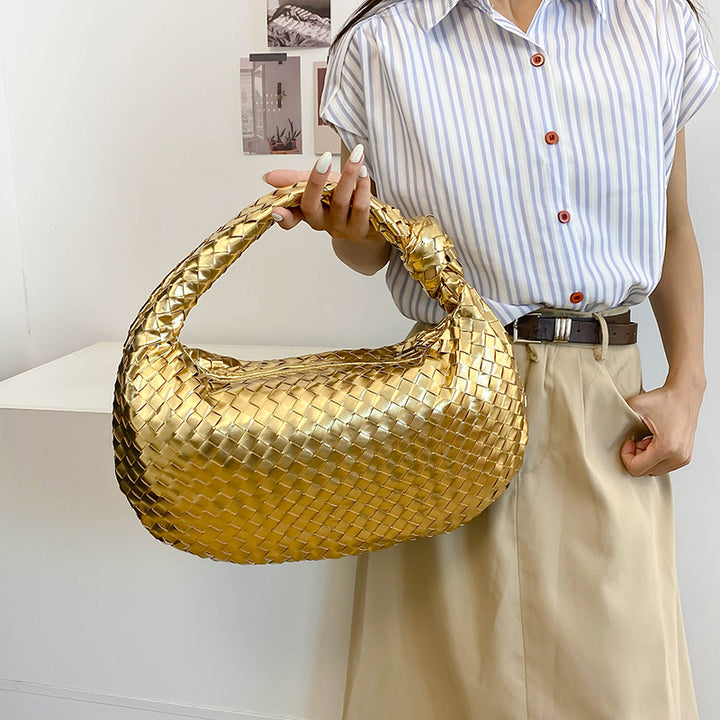 Sage Bolso de Hombro Mediano Tejido